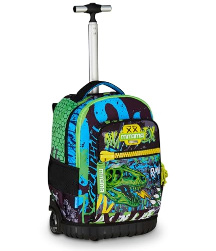 Mitama Trolley Scuola Run Maxi MITAREX, Nero, Doppio Scomparto, Tasca Frontale, 2 Tasche Laterali,...
