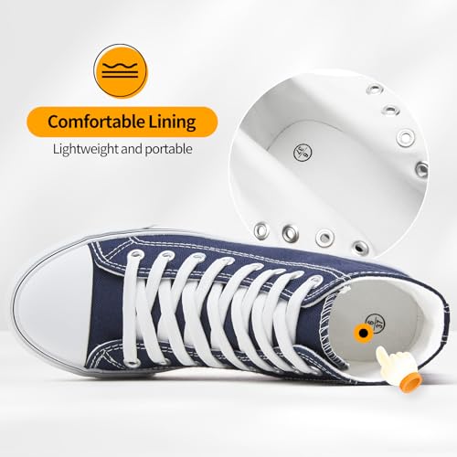 Image of ZGR Womens High Top Canvas Sneakers,Lace-up Canvas Shoes,Casual Tennis Walking Shoes