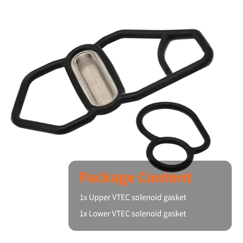 Image of 36172-P08-015 VTEC Solenoid Gasket Kit Compatible with Civic Integra Del Sol SI 2dr 3dr 4dr 1996-2005 1.6L 1.7L Engine Replace 15825-P2M-005 Upper and Lower Variable Timing Spool Valve Set