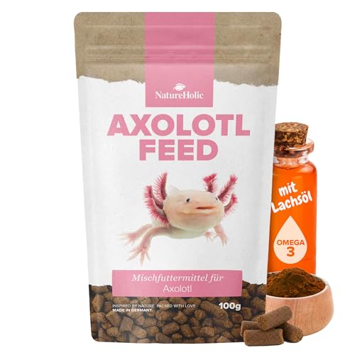 NatureHolic AxolotlFeed Softfutter | Weiche Konsistenz zur Vermeidung von Maulverletzungen | Schonendes Hauptfutter für Axolotl | Hochwertige Inhaltsstoffe für gesundes Wachstum | 50 g