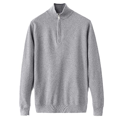 Pull tricoté à demi-fermeture éclair Kelsiop pour homme, 100% coton, motif poney, taille M