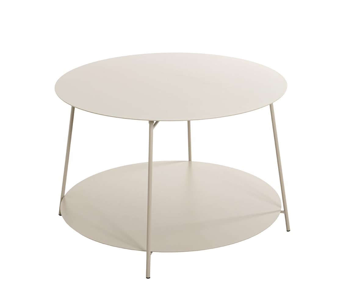 HAKU Tavolino rotondo grigio cashmere in metallo, tavolino da divano rotondo piccolo - Dimensioni: A 40 x Ø 65 cm Stile: Moderno