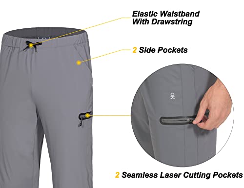 Little Donkey Andy LDA344GY04 Men'S Ultra-Stretch Lightweight Quick Dry Athletic Pants Drawstring Travel Exercise Running Jogging Gray Xl thumb #2