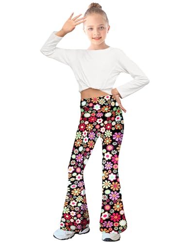 Image of WSPLYSPJY Women's Print Stretch Bell Bottom Flare Palazzo Pants Trousers