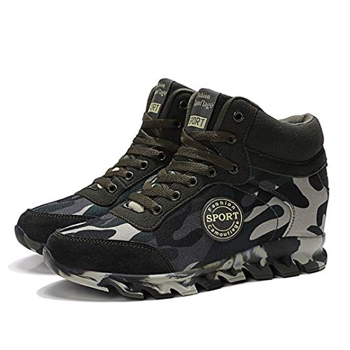 Zapatillas De Deporte De Camuflaje para Mujer Zapatos Casuales De Lona con Tacón Oculto Talla Grande 43 Zapatos Deportivos con Plataforma con Cordones Zapatillas Bajas De Cuña