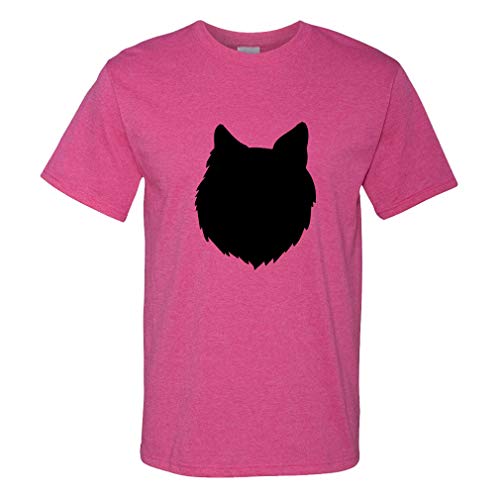 Custom Funny Graphic T Shirts for Men Swedish Lapphund Silhouette Cotton Top Hot Pink Design Only Large