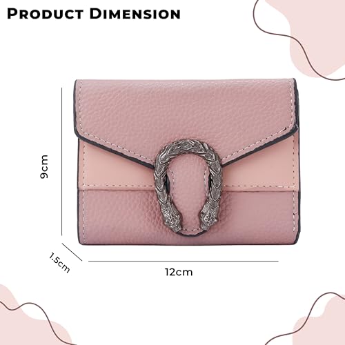 Image of Kraptick Women s Wallet Stylish Compact Purse Clutch with Card & Coin Holder Debit Card Organizer, Travel Wallet & Money Organizer for Women with 8 Card Slots (Pink & Brown) (Combo of 2)