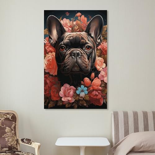 Impression d'art mural bouledogue haute definition sur toile