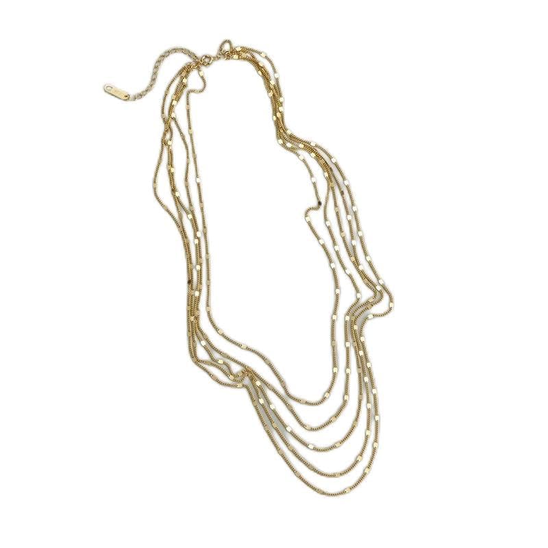 Collier multicouche S925 en argent véritable au design scintillant