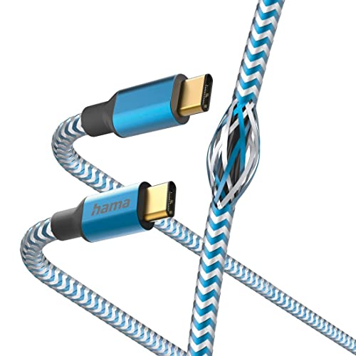 Hama Reflective USB-C - USB-C Charging Cable, 1.5 m, Nylon, Blue - Image 3