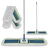 104cm Commercial Mops for Cleaning Floors, VIIWII Large Industrial Flat Mop with 150cm Long Handle 2 Heavy Duty Reusable Cotton Pads for Warehouse, Office, Hotel - Image 1