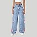 Girls Wide Leg Baggy Jeans High Waisted Ripped Denim Pants Fashion Lightweight Athletic Pants Y2K Preppy Pants 6-14 Years