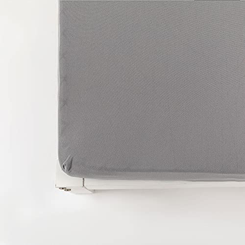 Image of Cot Size Fitted Sheet Only - 4-Way Stretch Jersey Knit & Snug Fit for Bunk Beds, Camping, RV, Folding Beds, Boys & Girls, Wrinkle Free & No Slipping, Soft & Comfortable - Light Gray, Bunk /Cot Twin