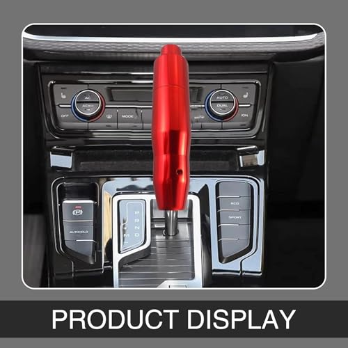 Jewkot 1 PC Automatic Car Shift Knob, Waterproof Durable Metal Vehicle Shifter Lever Handle with Push Button, Universal Automotive Transmission Accessories for Truck SUV Car (Red) - Thumbnail 6
