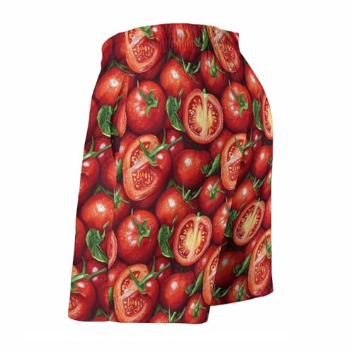 Hawaiian Shorts for Men - Realistic Tomatoes Print Quick Dry Mens Swim Trunks Bathing Suits with Mesh Lining4