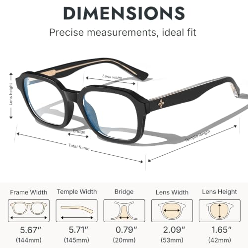 Image of VISOONE Oversized Cute Chunky Square Computer Glasses for Women Men BENNETT