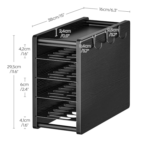 Image of YATINEY Coffee Pod Drawer Holder, 72 Pods Large Capacity, 4 Tier Holder for Vertuo, Coffee Pod Organizer for Countertop, Storage Rack for Nespresso Vertuo Pods, Space Saving, Black KH06BB