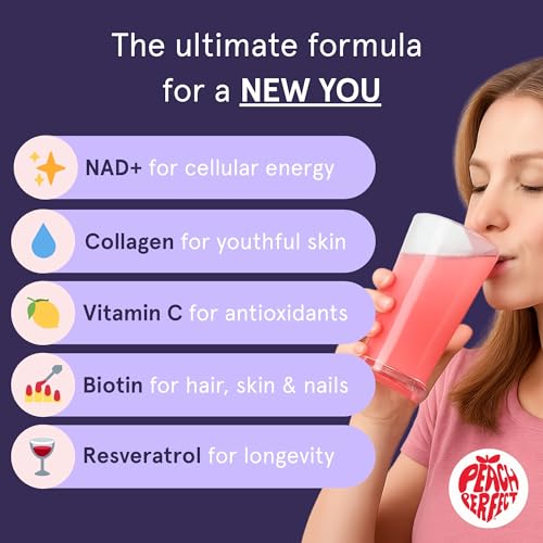 NAD Supplements for Women – Liposomal NAD+ Collagen Powder, 500mg NAD, Resveratrol, Vitamin C & Biotin – NMNH Alternative for Healthy Aging & Energy, Hair Skin & Nails – Pink Lemonade Mix, 30 SVG - Image 3
