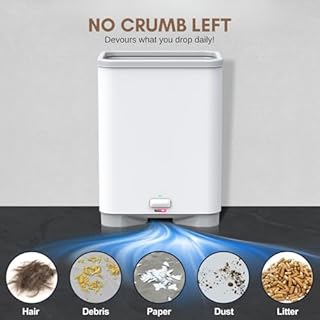 Timnbo Touchless Vacuum Automatic Dustpan Great for Pet Hair/Food Crumbs/Dirt 4000PA Powerful Suction, Hair Vacuum for Salons Automatic Sensors, White Canister Vacuum Cleaner