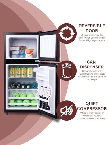 FLS-80-WOOD-35-CuFt-Small-Freezer-Compact-Refrigerator-Retro-Fridge-with-Dual-Door7-Level-Adjustable-Thermostat-for-Garage-DormBedroom-Office-Apartment-Wood