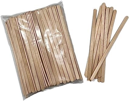 Vanity UK Brow Waxing Sticks 200 Pcs Salon Professional Quality Slim Mini Disposable Eyebrow Wooden Spatulas Wax Applicator Thin for Lip Nose Hair Removal