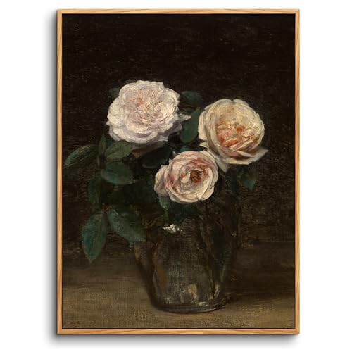 Tableau decoration murale salon moderne et chambre rose avec impression botanique