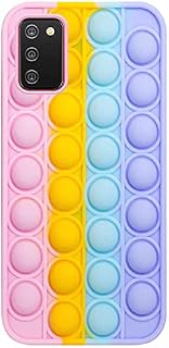 Dfjhure Oppo A16 / A16S / A54S Case,Push Bubble Stress Cover,Rainbow Pop Case Fidget Multicolour Soft Silicone Cover,Gel Silicone Skin Bumper Shockproof Cover for Oppo A16 / A16S / A54S