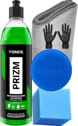 Vonixx Kit Prizm para Limpeza de Vidros Removedor de Calcificação 500ml com Luvas e Esponja