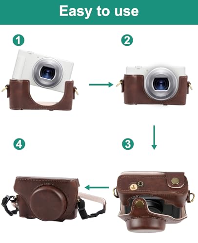 Funda de cámara para Sony ZV-1F cuero PU color café miniatura 5
