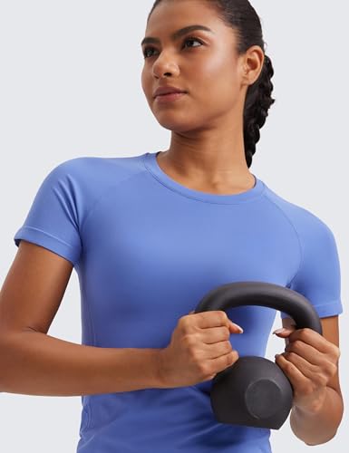 Image of CRZ YOGA Seamless T-Shirt Hip Length | Training, Chafe-Free, Slim Fit, Raglan Sleeves, Mesh Vents, Workout, Short Sleeve Tops for Women
