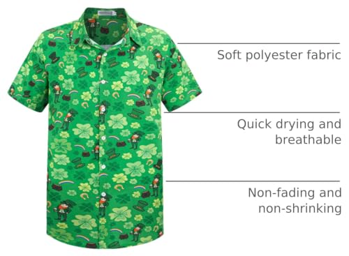 Image of Yoimira Hawaiian Shirts for Men, Print Mens Casual Short Sleeve Button Down Shirts Floral Aloha Beach Shirt
