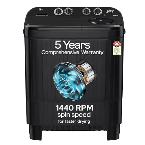 Godrej 10 Kg 5 Star, Tri-Roto Pulsator Ensure Powerful Scrub & Stain Removal, 370 W PowerMax Wash For Heavy Laundry, Semi Automatic Top Load Washing Machine (WSEDGE NEO 100 5.0 PB3 SLGR, Slate Grey)
