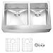 Zuhne 33 Inch Farmhouse Apron 60/40 Deep Double Bowl 16 Gauge Stainless Steel Luxury Kitchen Sink