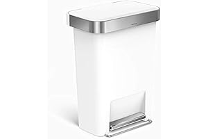 Simplehuman White Rectangular 12 Gallon Kitchen Step Trashcan