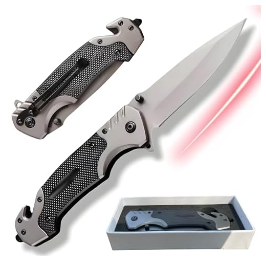 Navaja Plegable outodoor - Cuchillo Supervivencia - Cuchillo Plegable - Navaja Tactica - Herramientas de corte con cortador de cinturones y Rompe Cristales. navajas - hoja 9,5 cm