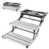 VEVOR RV Steps, 2-Step, 440 lbs Load Capacity, Electric Retractable RV Stairs, Telescopic Folding Aluminum...