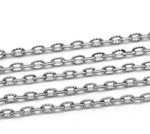 JGFinds Small, Lightweight Cable Link Chain - 10 Meter Chain for Jewelry Making - Over 30 Feet, Dainty 4.5x3mm (Silver Plated) - Not for Heavy Duty Items