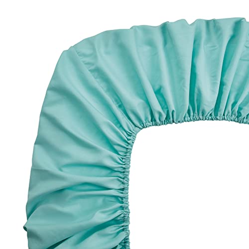 FreshCulture King Fitted Sheets, Bulk Pack of 6, Deep Pocket, Soft Microfiber Bottom Sheets for Home, Salons, Hotels, King Size Fitted Sheets Only (Spa Blue)