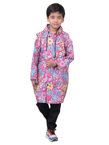 Image of Dollar Rainguard Kids' Full Sleeve Printed Long Raincoat With Adjustable Hood and Pocket