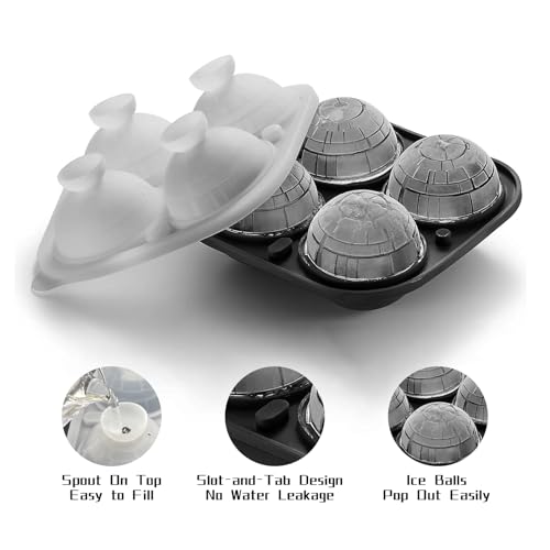 Molde de silicona para 4 cubos hielo esféricos 2.2" miniatura 3