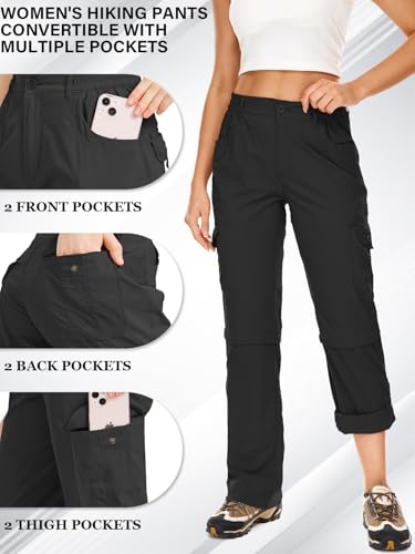 Women's Hiking Pants Convertible Quick Dry Lightweight Zip Off Fishing Travel Safari Pants3