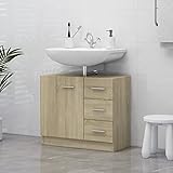 KTHLBRH Möbelgeschäft (Blitzlieferung) Badezimmerschränke, Aufbewahrungsschränke, Hochschränke, unabhängige Schränke, Waschbeckenunterschrank Sonoma-Eiche 63x30x54 cm Spanplatte