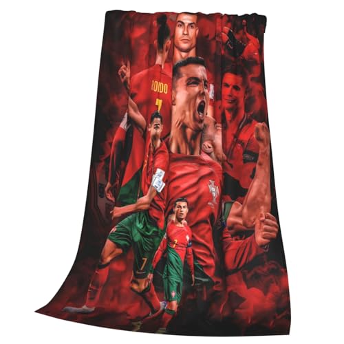 Soccer Blanket #7 CRI-Stiano Ro-Naldo Blanket Soft Cozy Fleece Throw Blanket for Kids Boys Girls Gifts Plush Fuzzy Flannel Blankets and Throws for Sofa Couch Travel Office 50X40