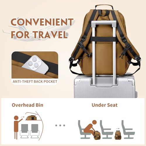 GeeWin Backpack for Boys, Waterproof Boys Backpacks 15.6" Laptop Backpack Schoolbag for Teens Boy Kids Children Middle High School, Back to School Book Bags Set with Lunch Bag & Pencil Bag (Brown)4