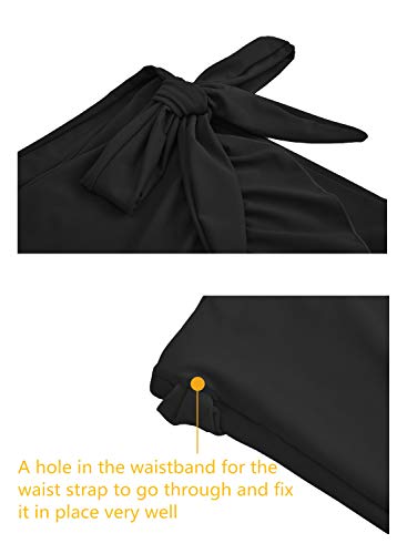 Chinfun Women's Ruffle Sarongs Beach Wrap Swimwear Bikini Tankini Cover Up Swim Skirts Swimdress Solid Navy #TOP4