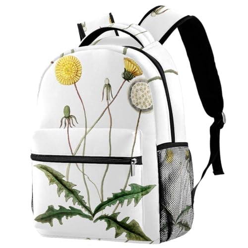 Sac à dos d'école vintage pissenlit multicolore pour ados et filles 29x20x40cm