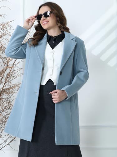 Image of PLAGG Women's Notched Lapel Long Overcoat