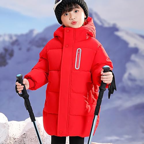Hooded Puffer Coats for Girls Zip Up Winter Warm Plus Parker Jacket Kids Heavyweight Puffy Solid Padded Down Outerwear3