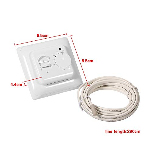 Thermostat de Chauffage, Thermostat de plancher de pièce de 230V Thermostat de contrôle de température d'état d'air avec le câble de sonde de 2.9m - Image 6