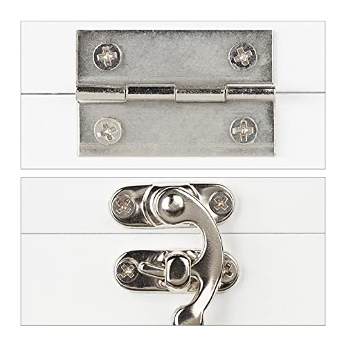 Relaxdays Mini Gewächhaus, 2er Set, für die Fensterbank, Indoor Treibhaus, Glas und MDF, Kräuter, Blumen, 2 Größen, weiß, 37 x 37.5 x 24 cm